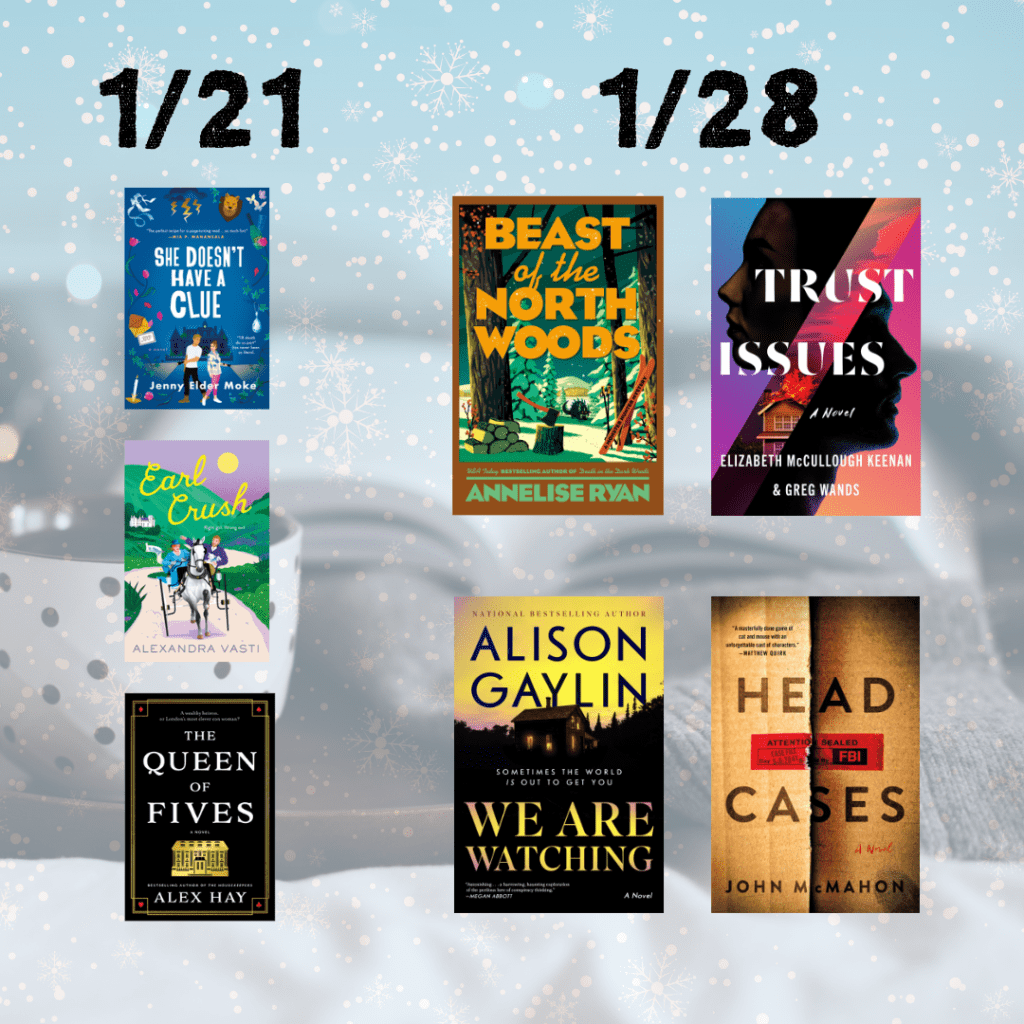 3 books publishing on January 21 and 4 publishing on January 28