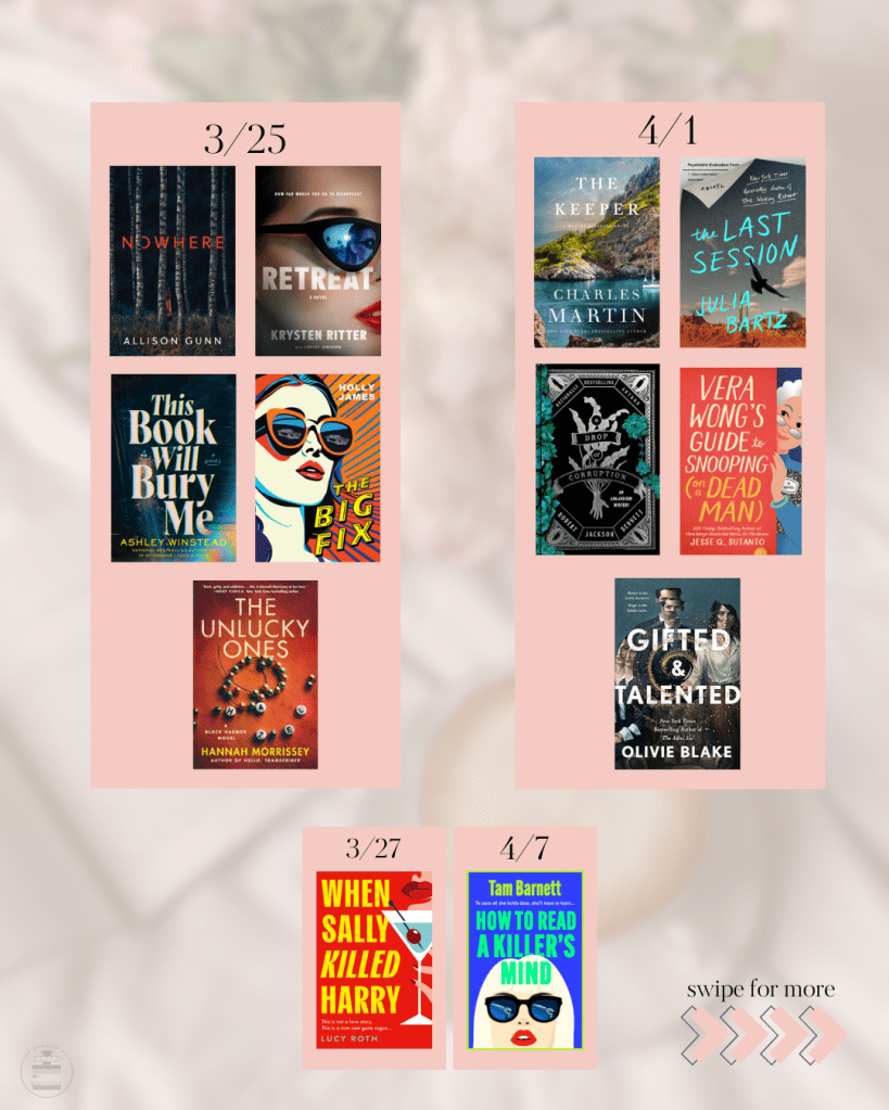 12 books publishing March 25-4-7