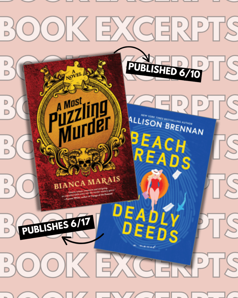 book excerpts for A PUZZLING MURDER and BEACH READS AND DEADLY DEADS